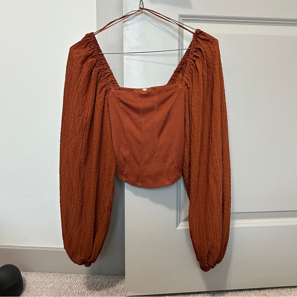 Urban Outfitters Rust Orange Claudia Blouse